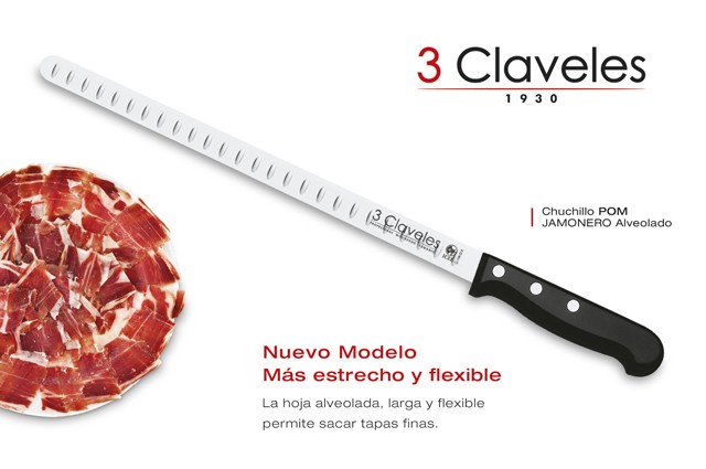 3 Cuchillos 3 Claveles De Corte De Jamon Campeon De España + Chaira  Profesional