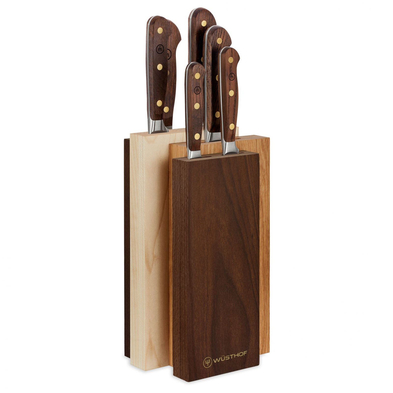 Juego de cuchillos en taco en madera de haya (5c+chaira) - Arcos Riviera  234200