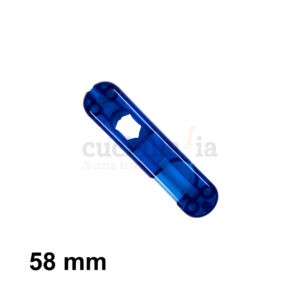 Cacha delantera de 58 mm de color azul transparente de recambio para navajas multiusos Victorinox con linterna - C-6202.T1 - Cuchillalia.com