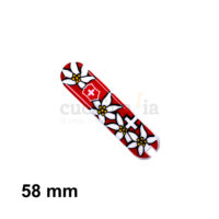 Cacha delantera de 58 mm con diseño Edelweiss de recambio para navajas multiusos Victorinox - C-6284.3 - Cuchillalia.com