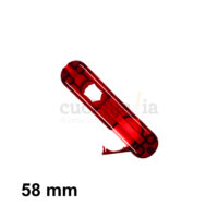 Cacha delantera de 58 mm de color rojo transparente de recambio para navajas multiusos Victorinox con linterna (tapa para la pila no incluida) - C-6200.T1 - Cuchillalia.com