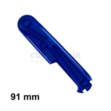 Cacha trasera de 91 mm en color azul transparente de recambio para navajas multiusos Victorinox con bolígrafo – C-3502.T4 – Cuchillalia.com