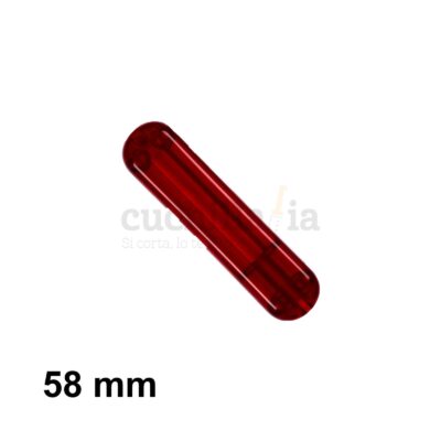 Cacha trasera de 58 mm en color rojo transparente de recambio para navajas multiusos Victorinox con bolígrafo C-6300.T4 - Cuchillalia.com