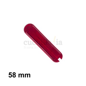 Cacha trasera de 58 mm de color rojo transparente de recambio para navajas multiusos Victorinox – C-6200.T4 – Cuchillalia.com