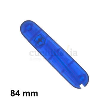 Reverso de la cacha delantera de 84 mm de color azul transparente de recambio para navajas multiusos Victorinox – C-2602.T3 – Cuchillalia.com