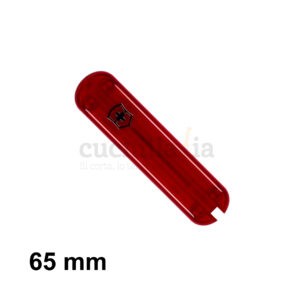 Cacha delantera de 65 mm en color rojo transparente de recambio para navajas multiusos Victorinox C-6400.T3 - Cuchillalia.com