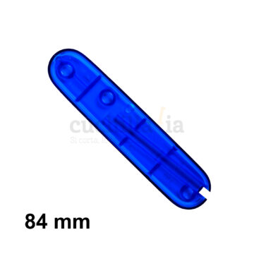 Reverso de la cacha trasera de 84 mm de color azul transparente de recambio para navajas multiusos Victorinox – C-2602.T4 – Cuchillalia.com