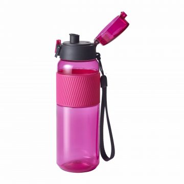 Botella de tritán rosa de Zwilling con la tapa abierta – Cuchillalia.com