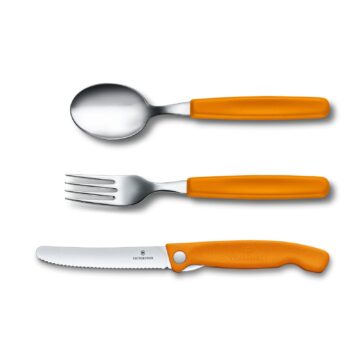 Set de 3 cubiertos para picnic en color naranja de Victorinox – Cuchillalia.com