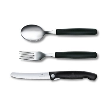 Set de 3 cubiertos para picnic en color negro de Victorinox – Cuchillalia.com