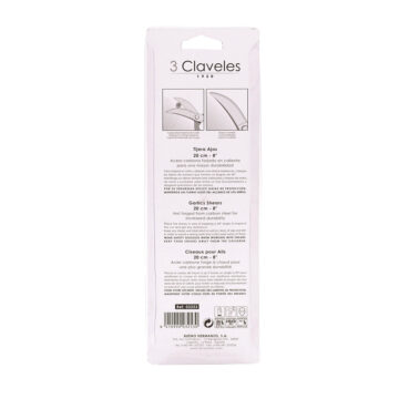 Reverso del blister de las tijeras para ajos 3 Claveles 3253 – Cuchillalia.com