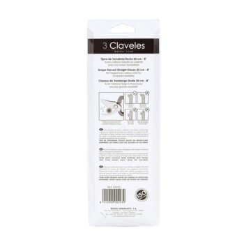 Reverso del blister de las tijeras de vendimia y para pimientos 3 Claveles 293 – Cuchillalia.com