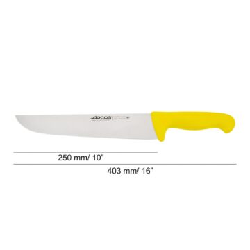 cuchillo-carnicero-amarillo-25-cm-arcos-291800-medidas