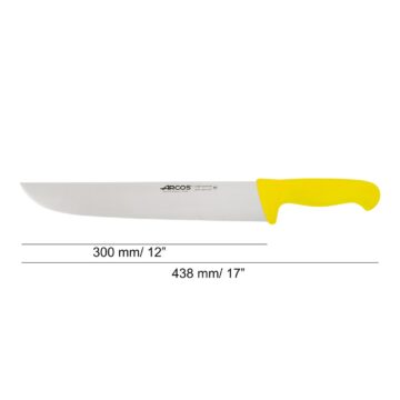 cuchillo-carnicero-amarillo-30-cm-arcos-291900-medidas