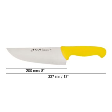 cuchillo-carnicero-ancho-amarillo-20-cm-arcos-295900-medidas