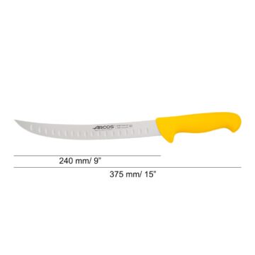 cuchillo-carnicero-curvo-alveolado-amarillo-25-cm-arcos-296510-medidas