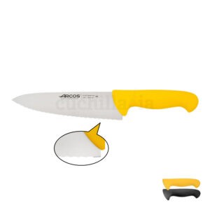 Cuchillo cocinero dentado de 20 cm con mango ergonómico Arcos 29211 - Cuchillalia.com