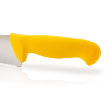 Mango del cuchillo cocinero dentado de 20 cm con mango amarillo Arcos 292110 – Cuchillalia.com