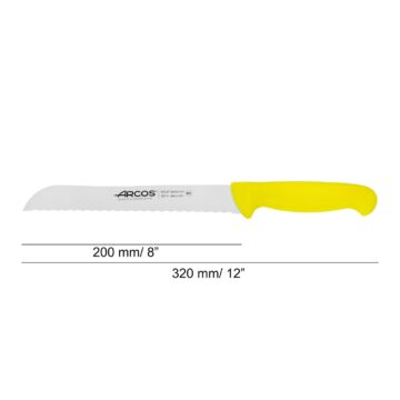 cuchillo-panero-amarillo-20-cm-arcos-291400-medidas