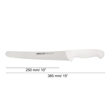 cuchillo-pastelero-dentado-blanco-25-cm-arcos-293224-medidas