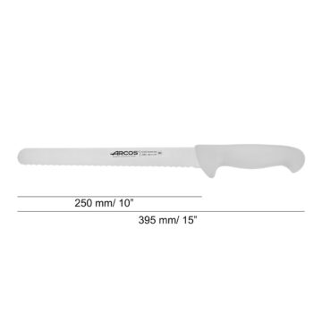 cuchillo-pastelero-dentado-blanco-25-cm-arcos-295024-medidas