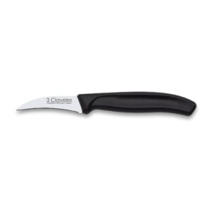 Cuchillo mondador curvo negro 3 claveles 1202 - Cuchillalia.com