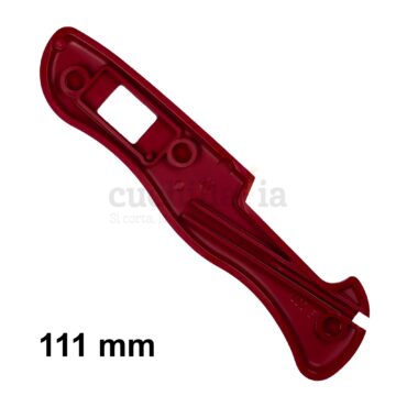 Reverso de la cacha trasera de 111 mm en color rojo de recambio para navajas multiusos Victorinox C-8903.4 con hueco para bloqueo exterior – Cuchillalia.com