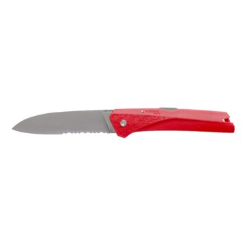 Navaja roja Kiana Origine con filo liso y dentado – Cuchillalia.com